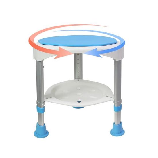 Tabouret De Douche Réglable Luckfaith - Siège Antidérapant Jusqu'à 158kg Pour Personnes Âgées