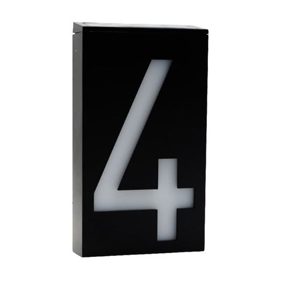 Plaque D'adresse Lumineuse Solaire LED - Numéro De Maison Moderne, étanche IP55