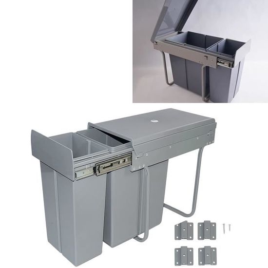 EVA SOLO Poubelle De Recyclage Reflect 33L - Élégante Et Intelligente Avec Couvercle Auto-Équilibrant - Noir
