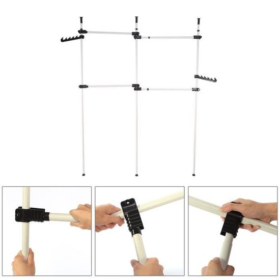 Portant à Vêtements Roulant, Organiseur De Vêtements Lourds, 3 étagères Ajustables En