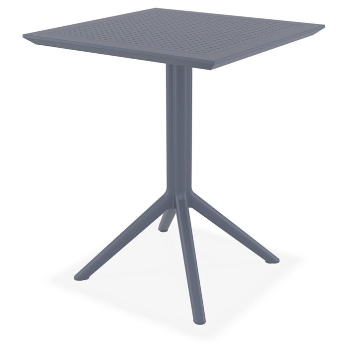 Table de terrasse pliable 'FOLY' carrée grise foncée - 60x60 cm