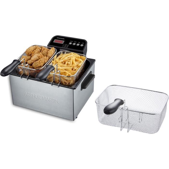 ARTHUR MARTIN AMP824 - Friteuse - 5L - 3 paniers - 3000W - Ecran digital