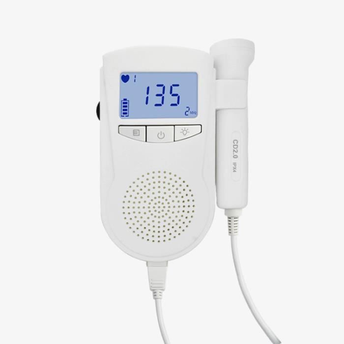Doppler Moniteur Fœtal Ecran LCD Moniteur, Ecoute Battement Coeur Bébé，Écoute Bébé Moniteur Heartbeat