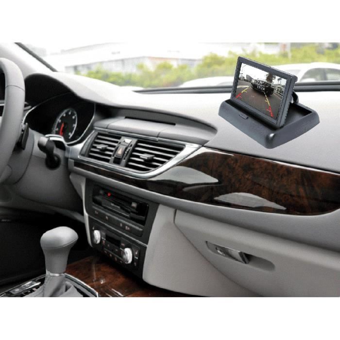 2021 tout nouveau 2CH vidéo 4.3 pouces pliable TFT LCD couleur CCD CCD caméra de recul de voiture rétroviseur moniteur de voiture