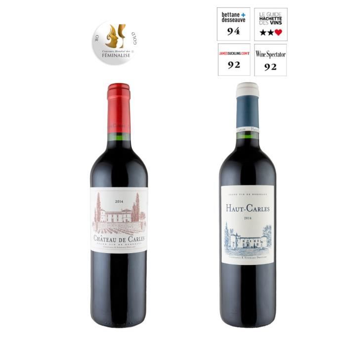Coffret découverte Haut-Carles et Château de Carles - 2014 - Fronsac - Bordeaux - Vin rouge - 2 bouteilles (75cl)
