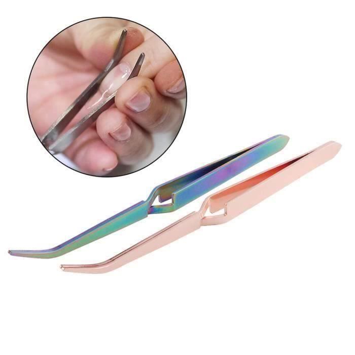 2 en 1 Ongles en Acier Inoxydable Coloré Formant Pinces pour Gel UV Conseils C Courbe Clip Pinchers Sculpture