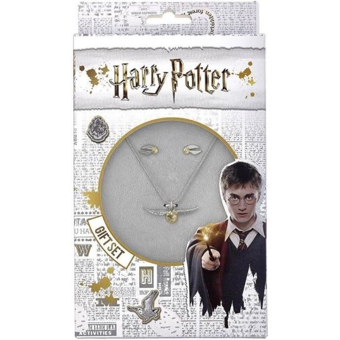 Harry Potter or Snitch collier et boucles d'oreilles