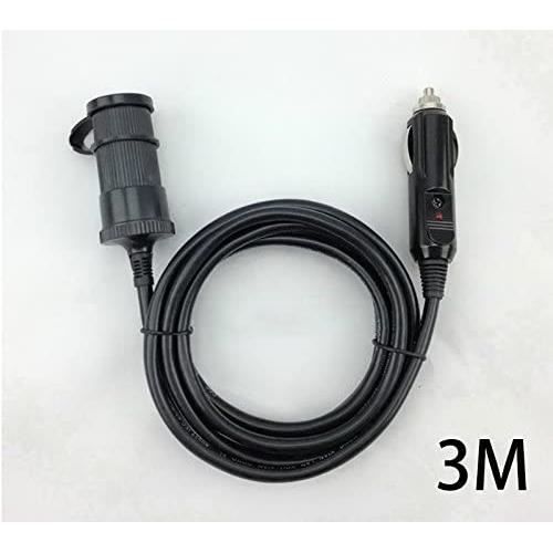 Rallonge allume-cigare de voiture 12 V de qualité supérieure avec indicateur lumineux - Câble d'alimentation portable - Câble de365