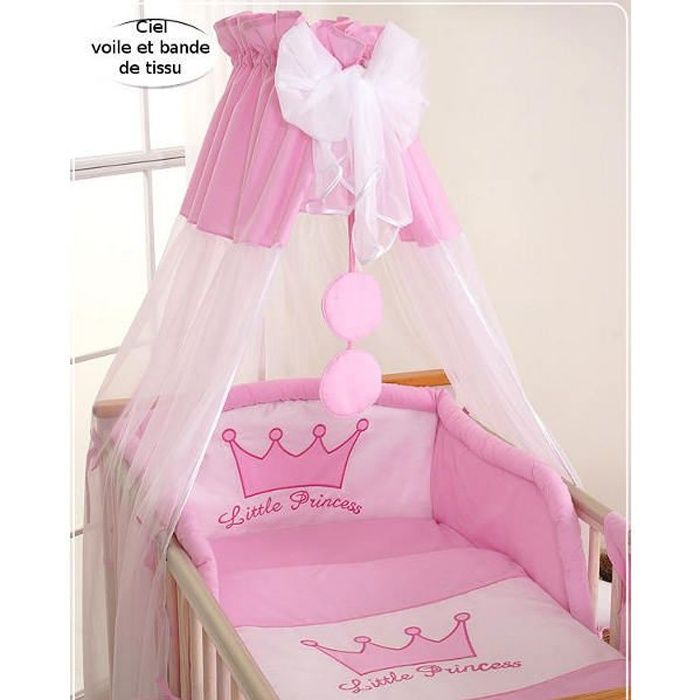 Ciel de lit bébé en voile avec bande  Princesse r