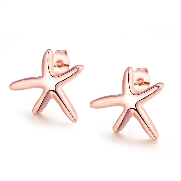 Boucles d'oreilles Etoile de Soir rose