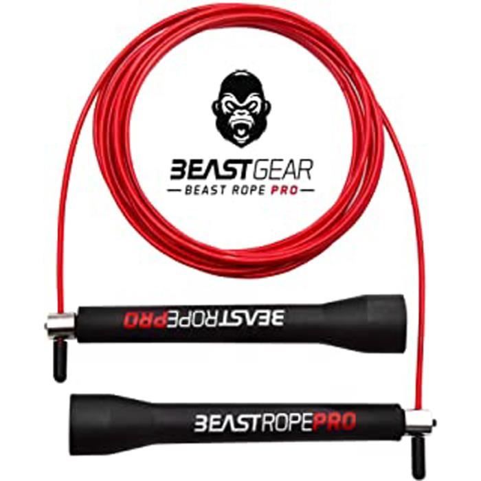 Beast Rope Pro - Corde À Sauter De Vitesse Professionnelle - Fitness - Crossfit - Boxe - Mma - Hiit - Cardio Interval Training Et