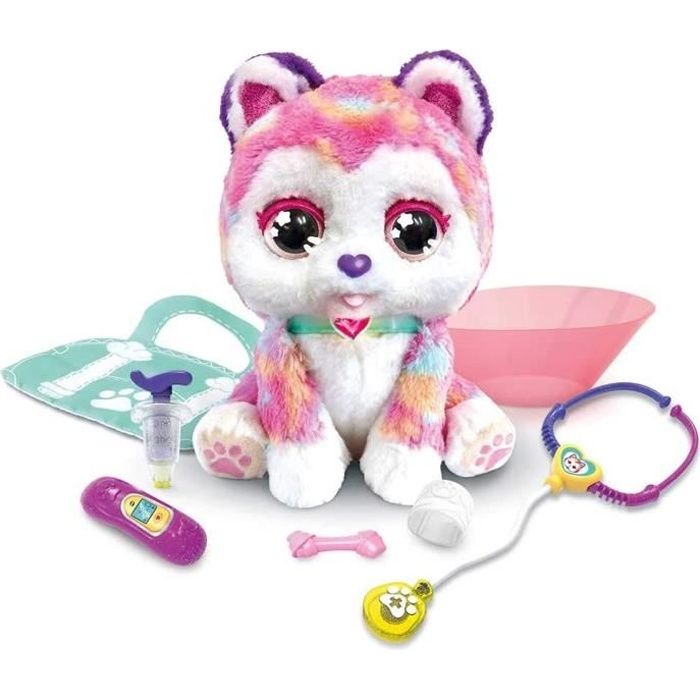 Jouets en peluche VTech - Rainbow, Mon Chiot Bobo, Peluche Interactive à Soigner , jouer au vétérinaire – V35