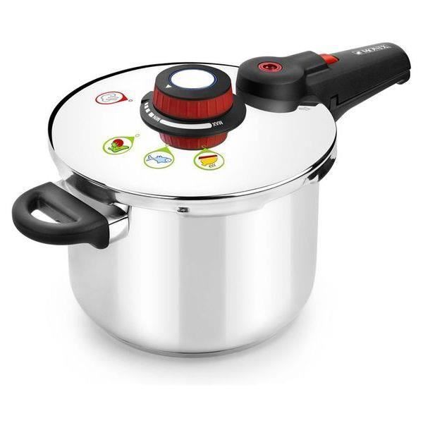 Cocotte minute Compacte et Design en acier inoxydable, 9 L, 25 cm