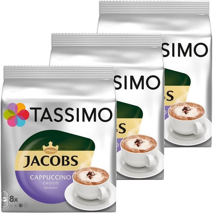 Jacobs Lot de 24 capsules de café, parfums : cappuccino choco, café, café au lait, cacao, goût chocolat