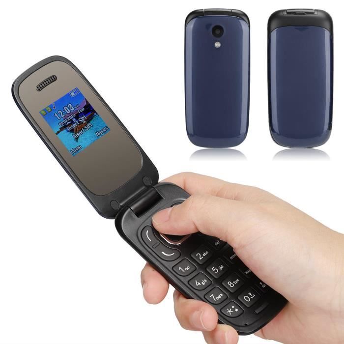 HURRISE téléphone portable à double carte F3 Mini Flip 2G double carte double veille 700 MAh téléphone portable 100-240V prise