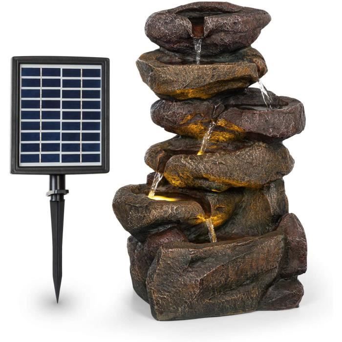Savona - Fontaine de Jardin d'eau Solaire, 2,8 Watts, Autonomie 5h, Panneau Solaire de 300 cm², Extérieur-intérieur, Zen, Eclairage