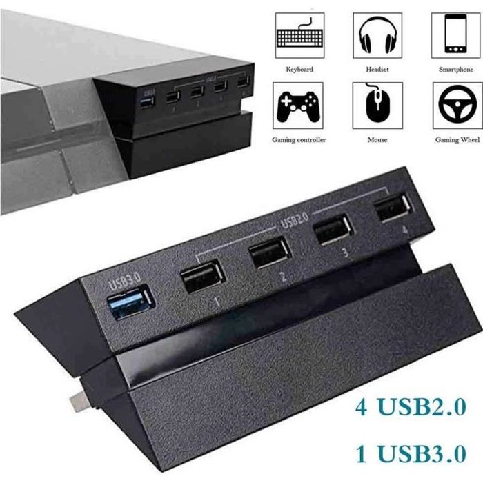 Hub 5 ports pour PS4 USB 3020 haute vitesse dextension Hub chargeur contrleur adaptateur connecteur compatible avec Play [2544]
