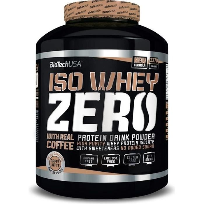 Iso Whey Zero 2.27kg CAFFE LATTE Proteine ISOLATE 2270g Biotech USA Café