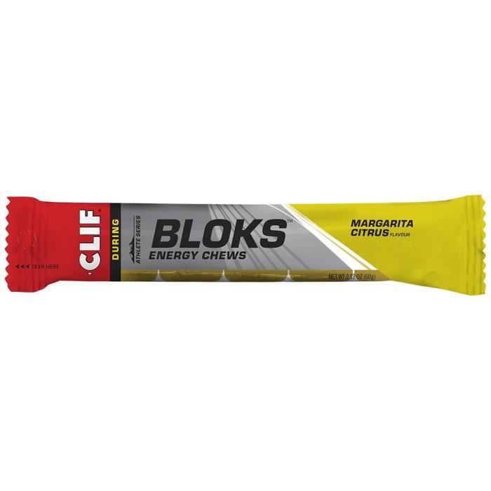 Lot barres protéinée Clif Bar Shot blocks margarita (x18) - jaune - TU