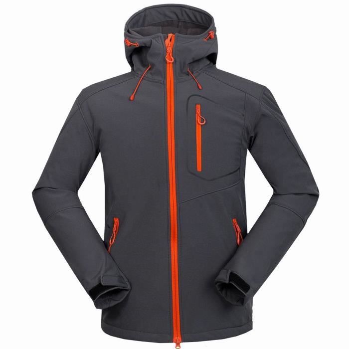 Veste Softshell Homme À Capuche Randonnée Coupe-Vent En Plein Air Déperlante LOGO personnalisable manteau soft shell