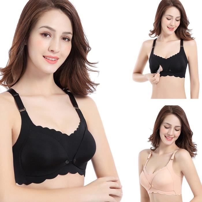 Femmes sans anneau en acier soutien-gorge maternité bouton d'allaitement intime soutien-gorge de lactation solide soutien-gorge264