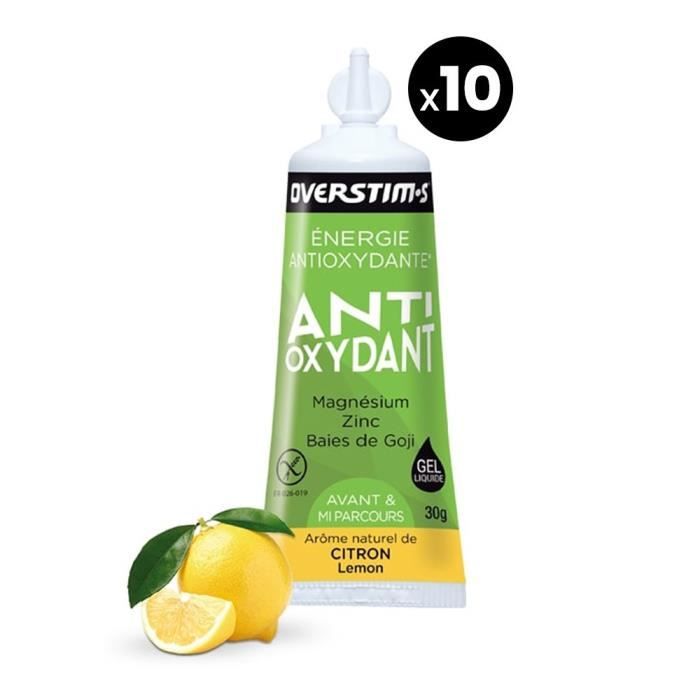OVERSTIMS - Gel Antioxydant - Energie progressive - Citron - 10x30g