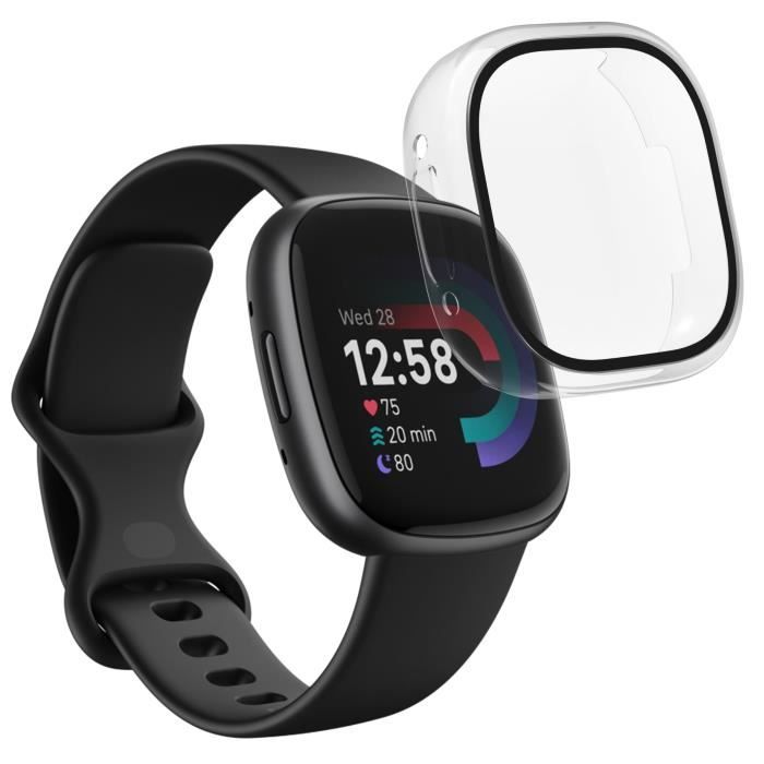 Coque compatible Fitbit VERSA 4 - Fitbit SENSE 2 - Protection rigide étui transparent écran verre trempé Phonillico®