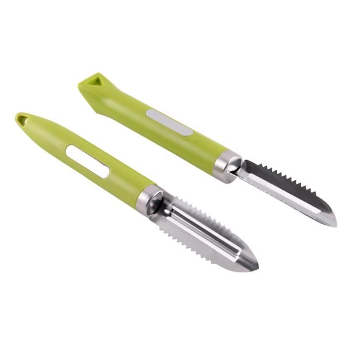2pcs Multifonctionnel en acier inoxydable légumes éplucheur outil de mandoline - eminceur - coupe-aliment decoupe des aliments