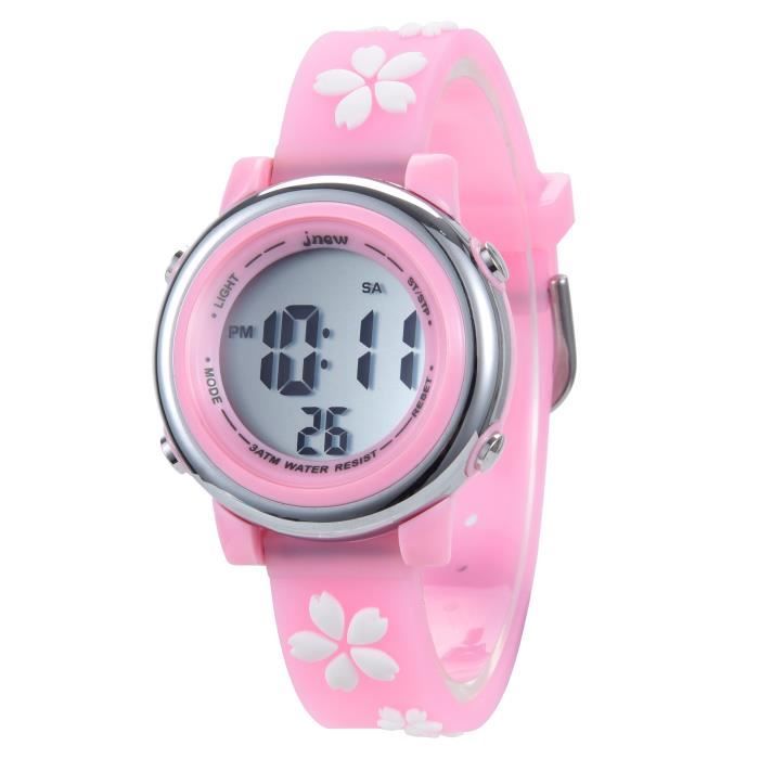 SHARPHY montre enfant fille numerique led alarme horloge horaire coloré lumineux étudiant