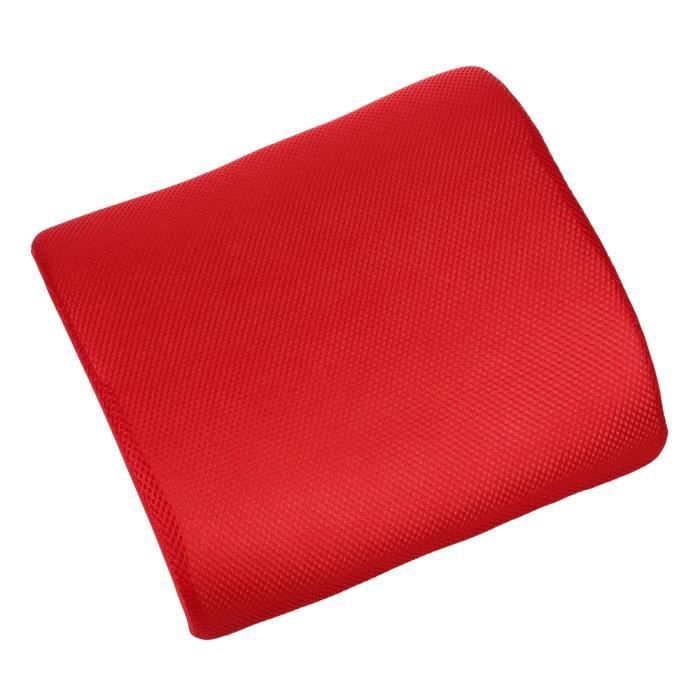 Coussin lombaire oreiller d’assise chaise dos en mousse de memoire pour voiture bureau maison rouge