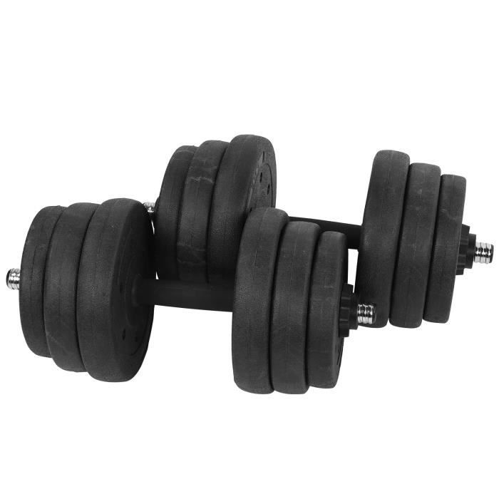 BUYⓙHaltère de remise en forme, haltère de 12,5 kg × 2 Gym 25 kg, appareil de sport portable antidérapant domestique pour fitness