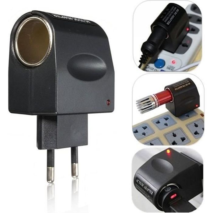 TEMPSA EU Plug LED Secteur AC 220V A DC 12V Voiture Allume Cigare Chargeur Adaptateur
