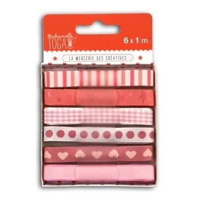 TOGA Assortiment de 6 Rubans 1 m Rose