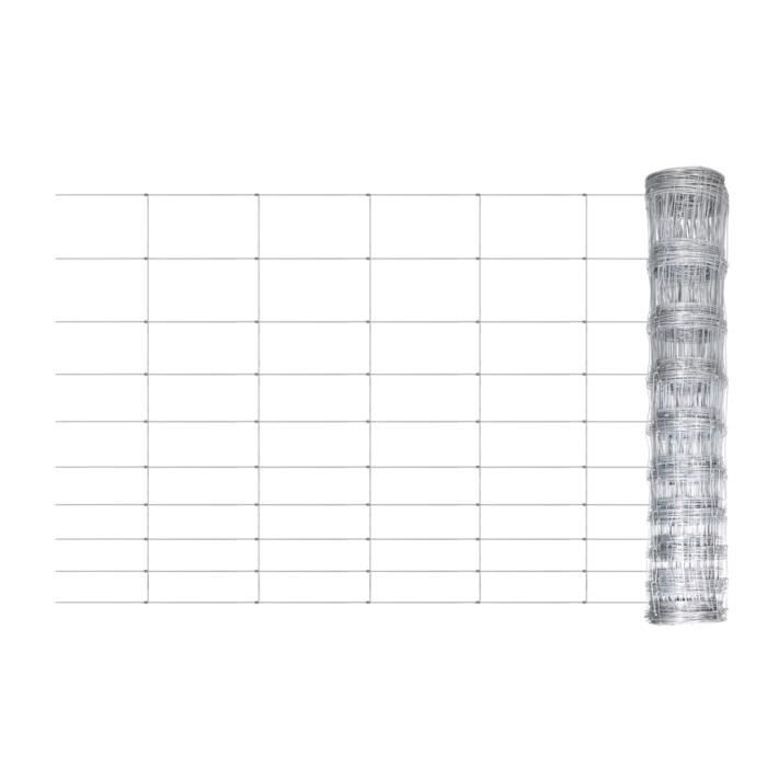 Clôture de jardin 50 m x 120 cm Grillage galvanisé de Haute qualité Pour forêt balcon terrasse