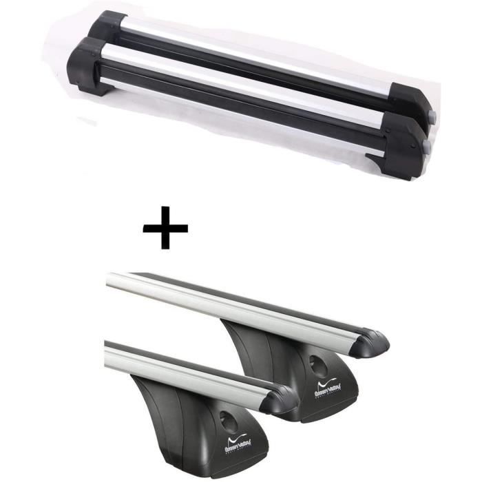VDP Porte-skis S4 4 Paires Ski + Galerie de toit Original compatible avec Peugeot 308 3-5 Türer 2007-2013