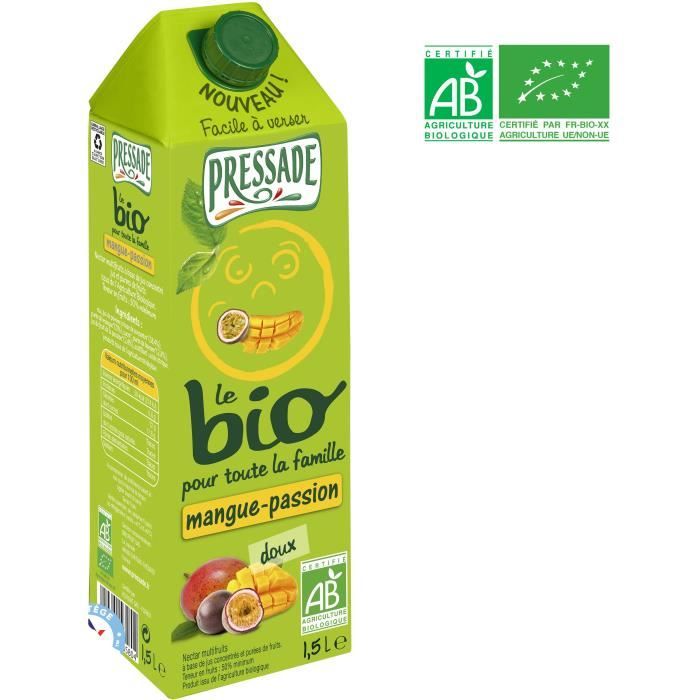 PRESSADE Nectar de mangue passion bio - 1,5 l