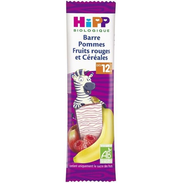 Hipp Bio Barre Pommes Fruits Rouges et Céréales +12m 25g
