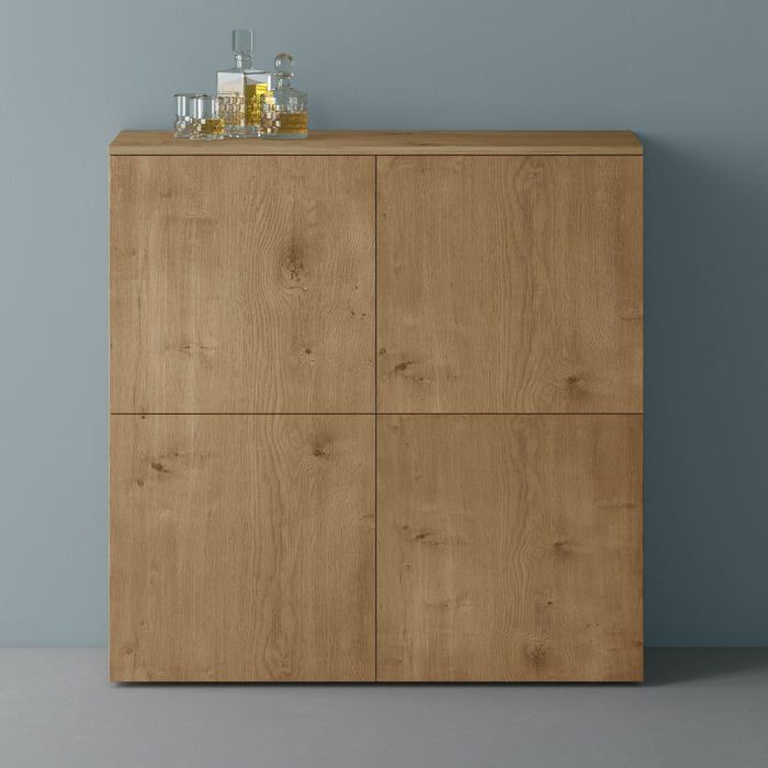 Mai & Mai Meuble de Rangement avec 4 Portes et 8 Compartiments Marron 100x36 4x98 cm SR04 Mai & Mai Meuble de Rangement avec 4 Portes et 8 Compartiments Marron 100x36 4x98 cm SR04