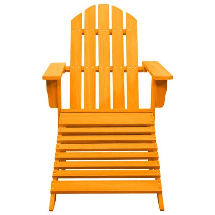 SALE 2025Fauteuils relax/Maximum 110 kg - Chaise de jardin Adirondack avec pouf bois de sapin orange Chill310496