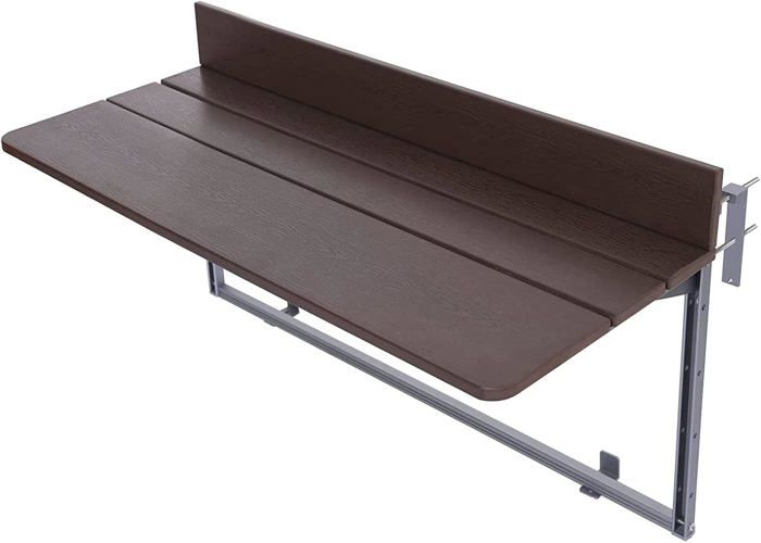 DeeDuud Table Camping-Car Chêne Laqué 600×380 Mm – Pied Télescopique 7 Hauteurs – 4 Porte-Gobelets – Caravane Bateau Yacht