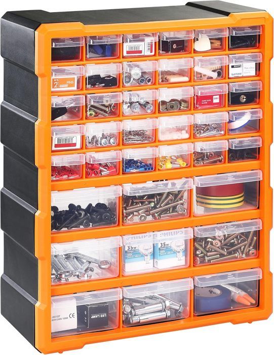 Organisateur Multi-tiroirs avec 39 Tiroirs Boîte à Coudre Boîte à Outils Armoire de Rangement Unité dOrganisation 38x16x47 cm