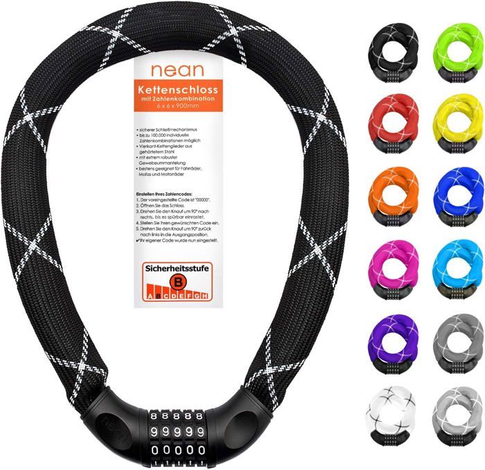 Antivol Trottinette électrique – Chaîne 92 Cm, Cadenas 8 Mm, Réglable, Silicone Anti-rayures, 1,5 Kg - 10