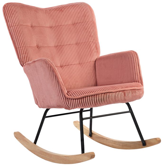 Fauteuil à bascule - Rose - 71x98x101 cm - Acier