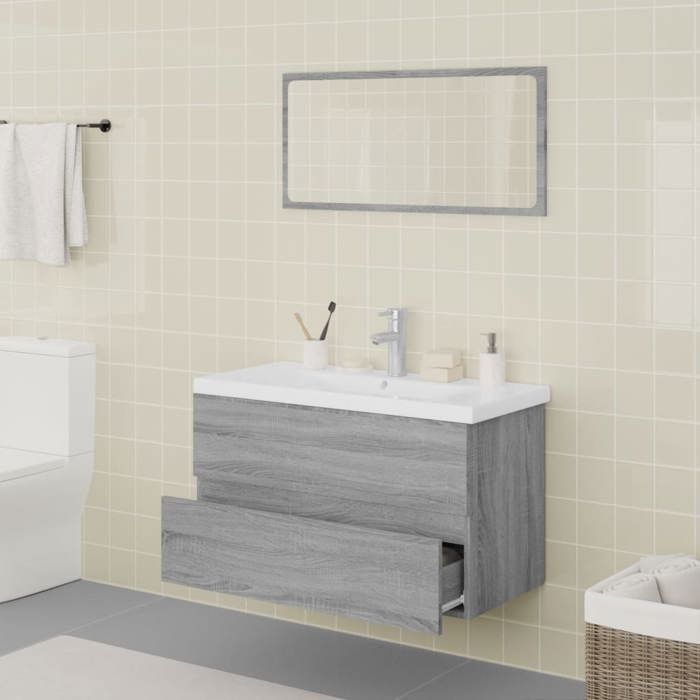 RemiseMeubles de salle de bain - UU - Mobilier meuble de rangement Sonoma gris Bois dingénierie JILIMAISON2025 87882836