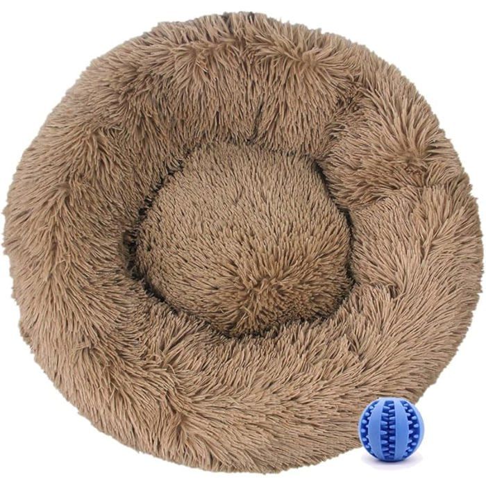 Comparer les prix de Panier Chien Peluche Coussin Chien Rond Lit pour Chat Coussin Chat Lavable Peluche Animale Compagnie Lit Kaki 60CM CORBEILLE