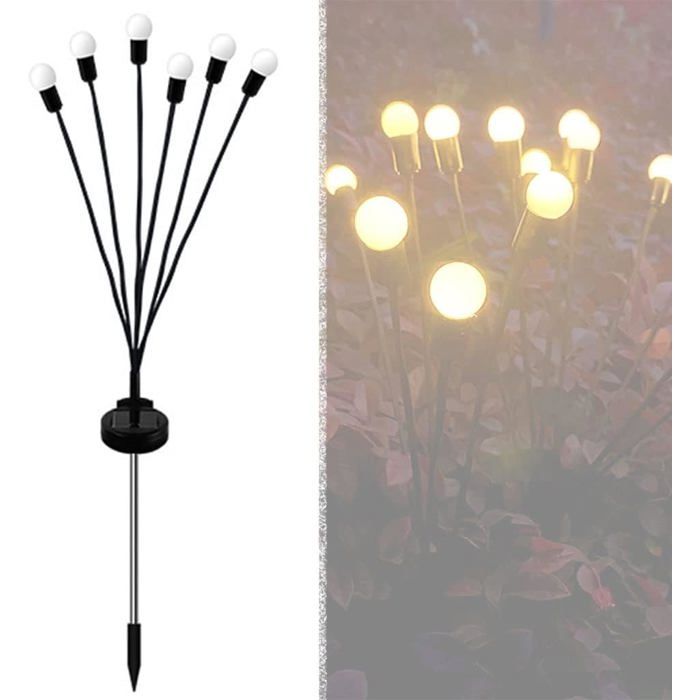 Guirlande lumineuse solaire dextérieur en forme détoile guirlande lumineuse solaire oscillante pour jardin (lumière chaude)