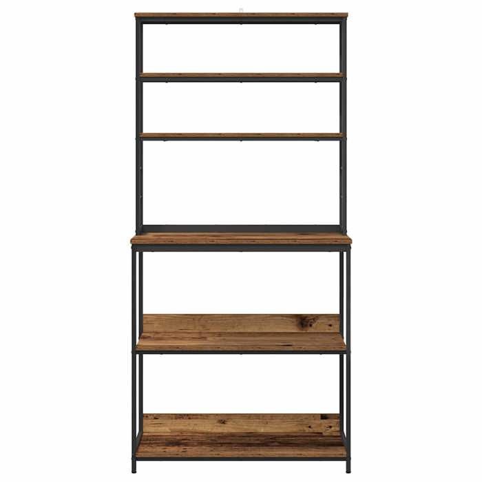 Bibliothèque SOLOMOON CHIC Étagère de cuisine Bois Ancien 80x40x168 cm BB514