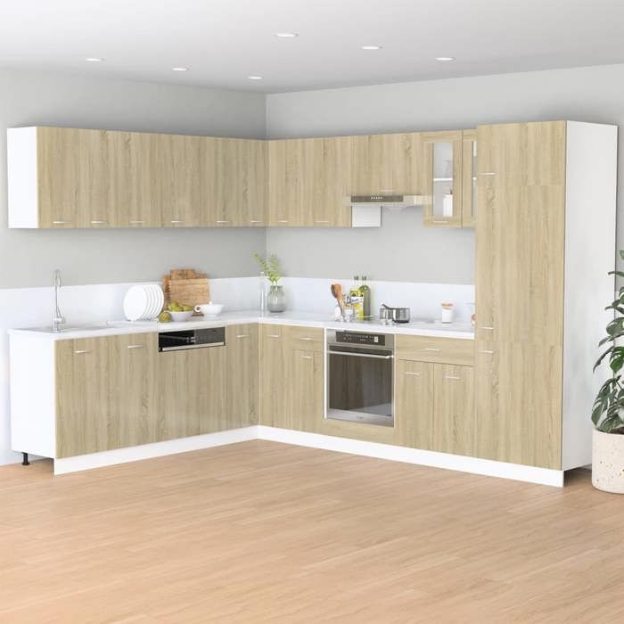 Promo 20261 pcs Armoire/Cabinet/Placard - SOLOMON - meuble de cuisine - Fixation murale - Lyon Chêne Sonoma 60x31x40 cm Bois