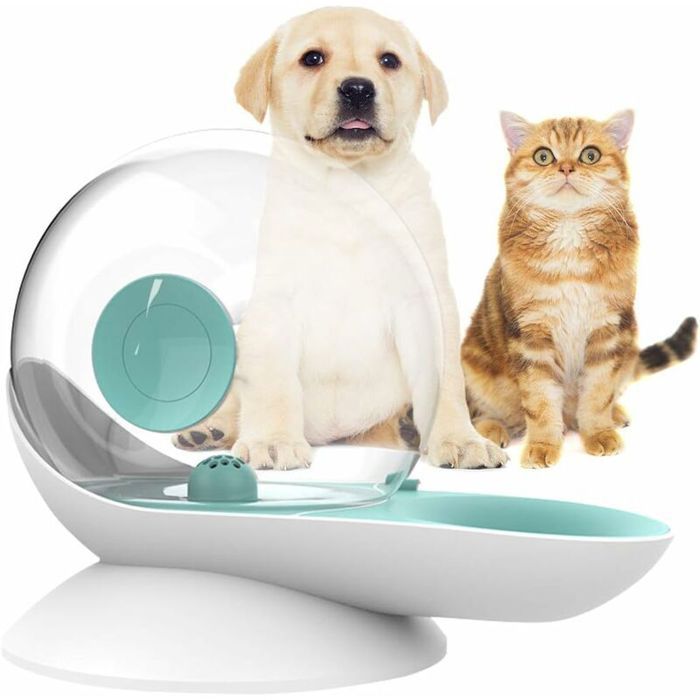 1 distributeur eau chat chien forme escargot niveau visible vert grande capacité 28 L pour intérieur et animaux .