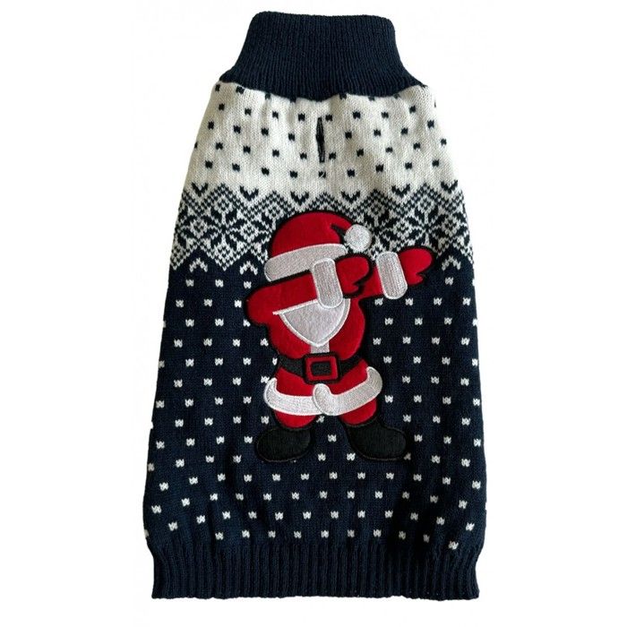 Mon ami Luki - Pull noel brode père noel-pour chien- deguisement tricote - festif - 100% Polyester